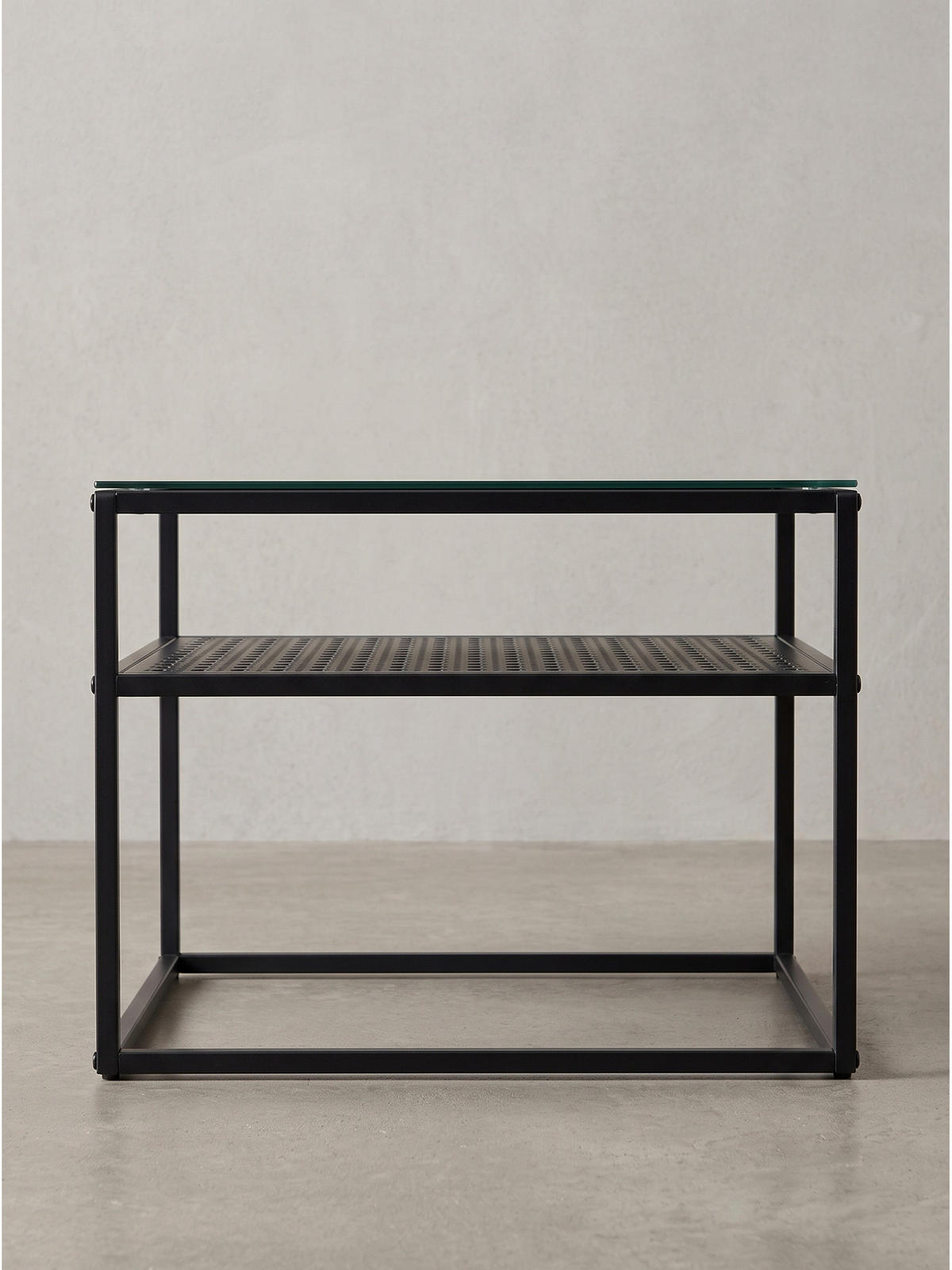 COUCHTISCH ALCUDIA, Einscheibensicherheitsglas, Schwarz, 60 x 60 x 45 cm - Schwarz, Glas/Metall (60/60/45cm) - KADIMA DESIGN