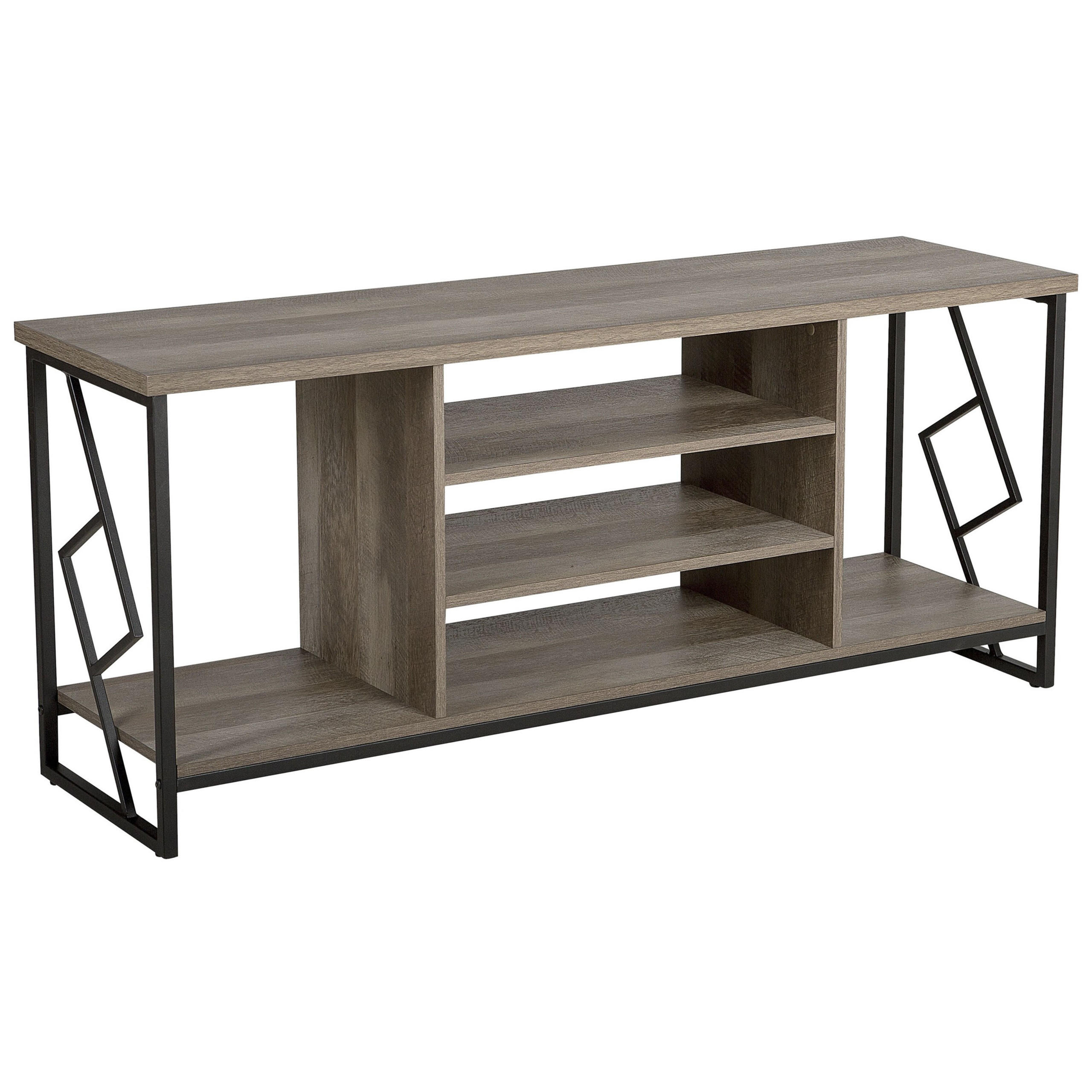 Beliani TV STOLEK Tmavě hnědý, Černý FORRES 40/140/60 cm
