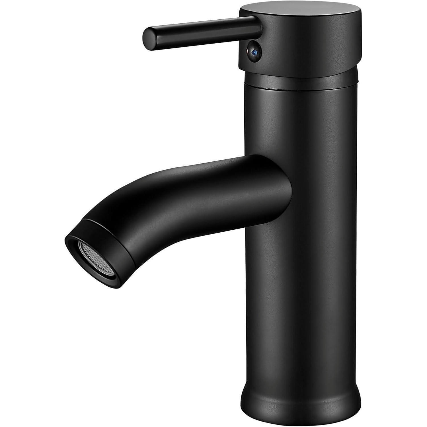 WASCHTISCHARMATUR Schwarz Einhandmischer Edelstahl - Schwarz, Metall (19/6/25cm)