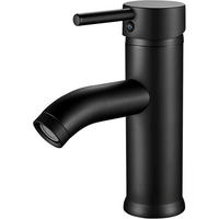 WASCHTISCHARMATUR Schwarz Einhandmischer Edelstahl - Schwarz, Metall (19/6/25cm)