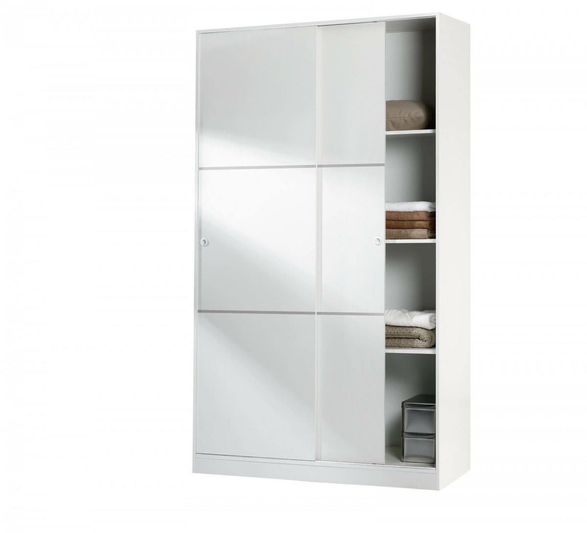 KLEIDERSCHRANK 2 TÜREN Weiß 50/120/200 cm - Weiß, Holzwerkstoff (120/200/50cm) - DMORA