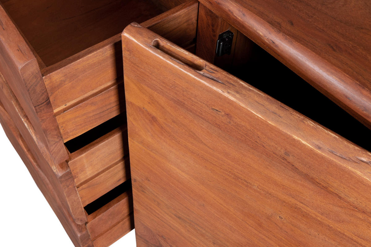 SIDEBOARD Akazie nussfarben DAHLIA 170 cm - Nussbaumfarben/Braun, Akazienholz/Holz (170/90/45cm) - SAM
