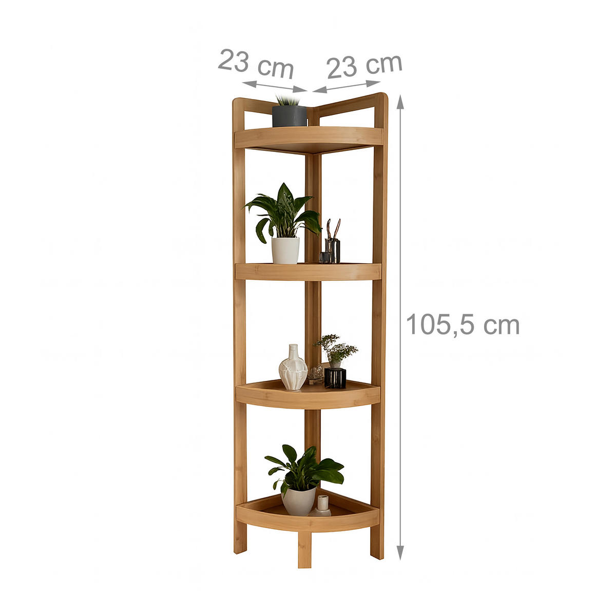 ECKREGAL - Hellbraun, Holz/Holzwerkstoff (23/105.5/23cm) - Relaxdays