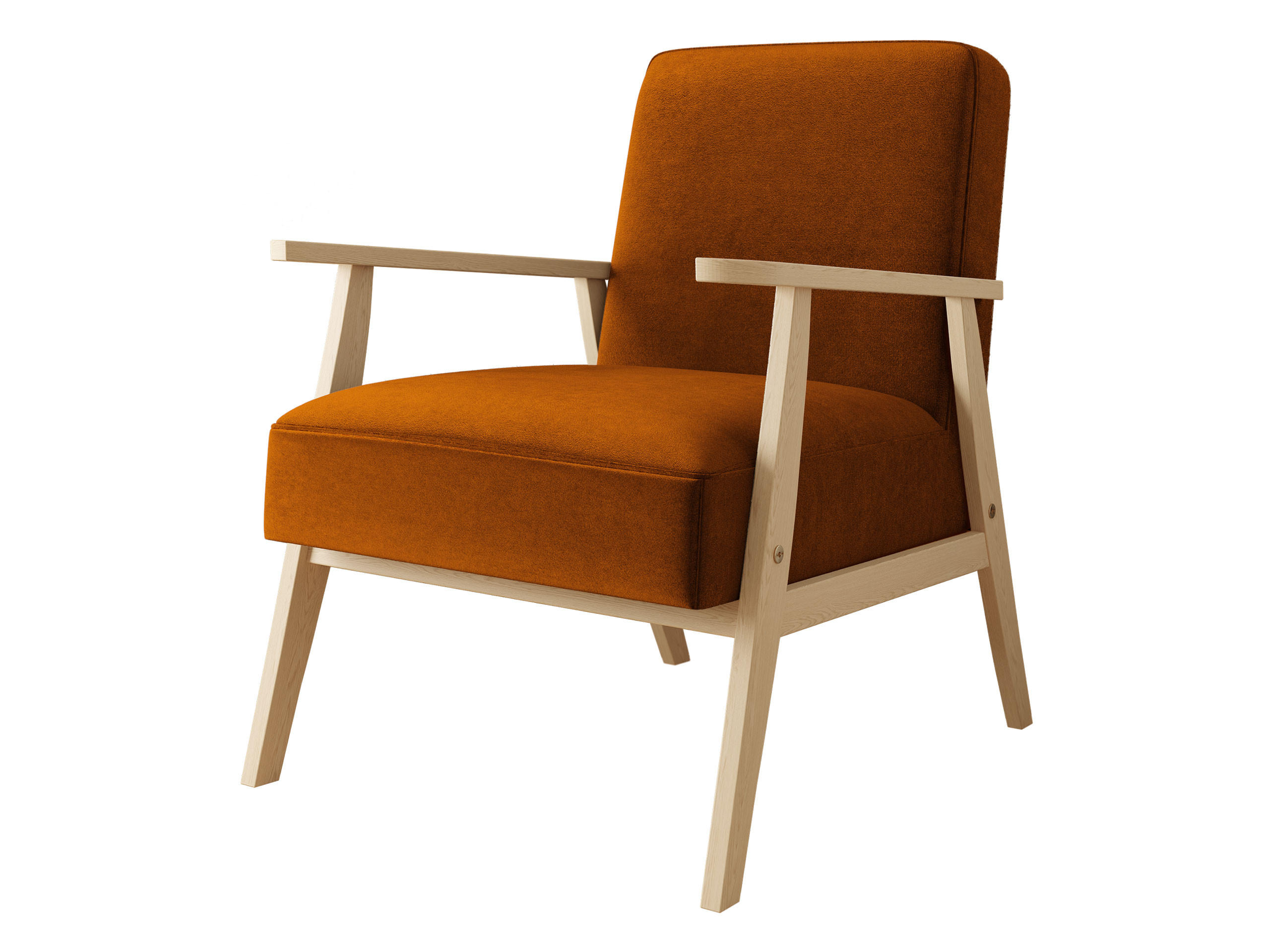 SESSEL Retro - Naturfarben/Bronzefarben, Holz/Textil (59/76/67cm) - MIRJAN24