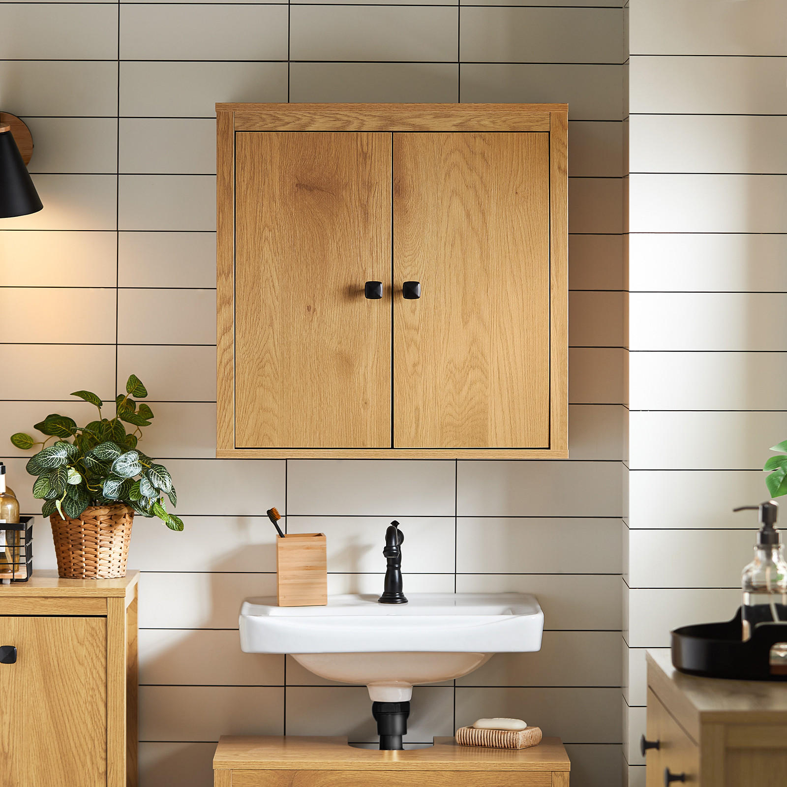 HÄNGESCHRANK Natur - Braun, Holzwerkstoff (60/60/30cm) - SoBuy