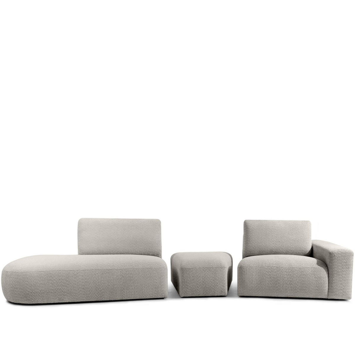 4-SITZER ECKSOFA ZUCCO Boucle links, Hellbraun - Hellbraun, Textil (350/84/105cm) - KONSIMO®