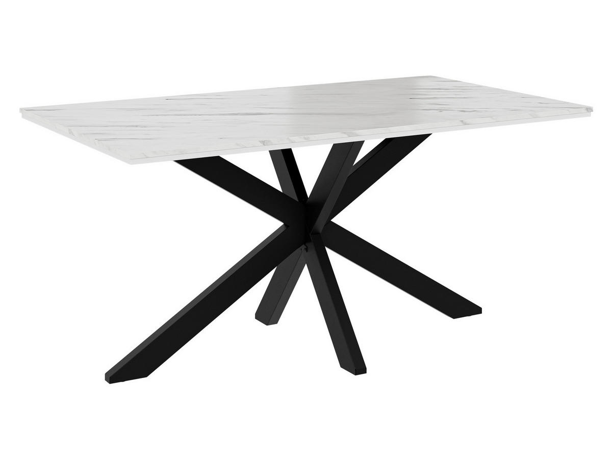 ESSTISCH Wero - Schwarz/Weiß, Holzwerkstoff/Metall (90/160/74cm) - MIRJAN24