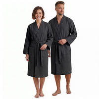 BADEMANTEL NYVISpa Waffelpique S Schwarz - Schwarz, Textil (Snull) - NYVI