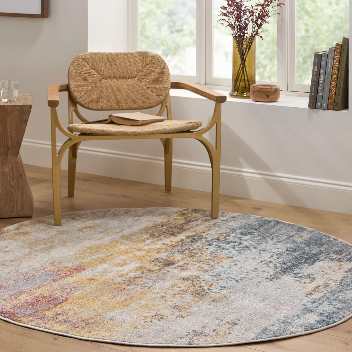 KURZFLORTEPPICH Valerie Rund Ø 160 cm Mehrfarbig - Multicolor, Textil (160/160cm) - LIVABLISS