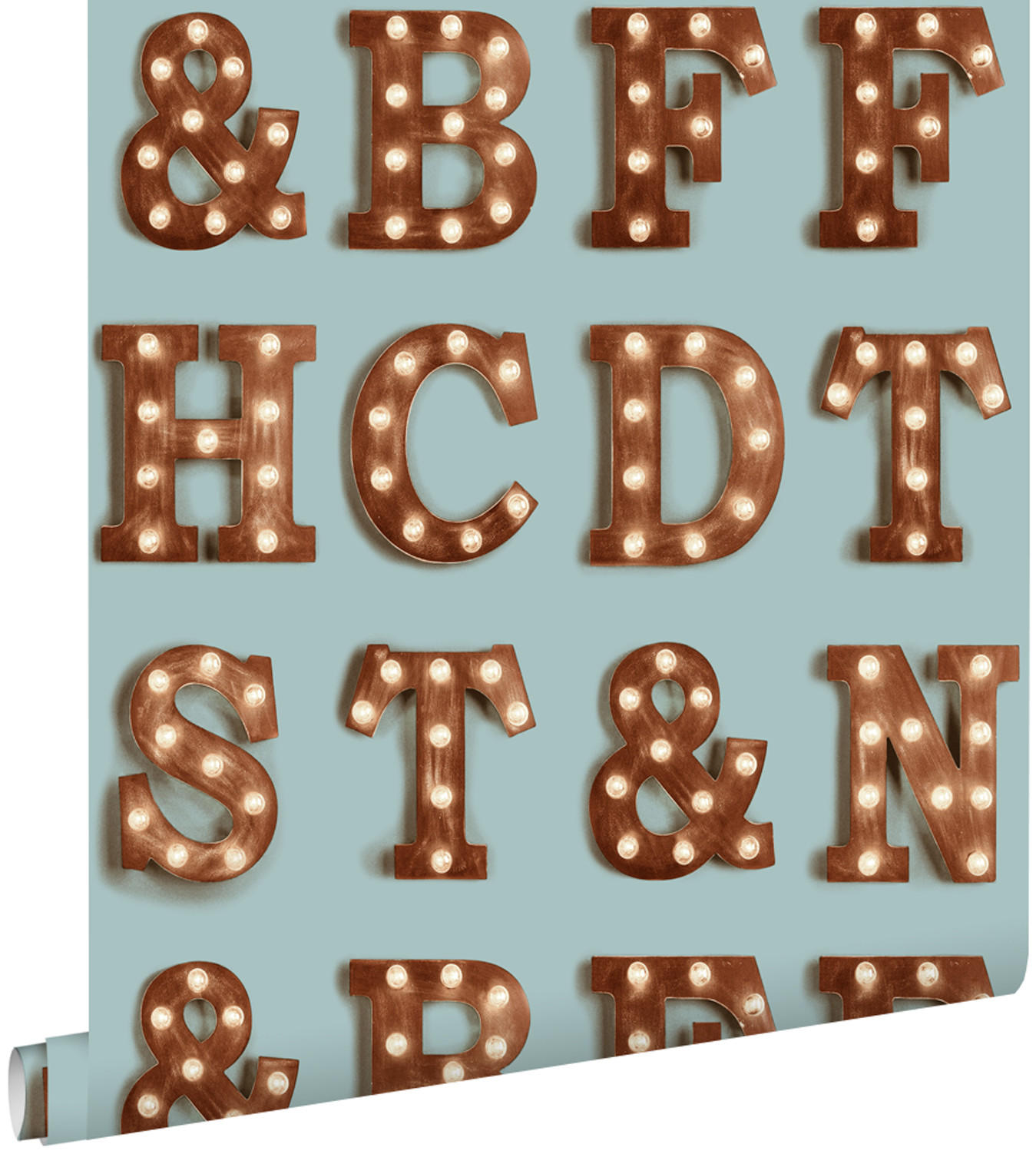 TAPETE Leuchtbuchstaben 53 cm x 10.05 m - Blau, Papier (53/1000cm) - ESTAhome