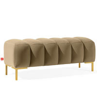 SITZHOCKER Polsterhocker PECCO, Veloursstoff - Goldfarben/Rosa, Holz/Textil (120/50/50cm) - KONSIMO®