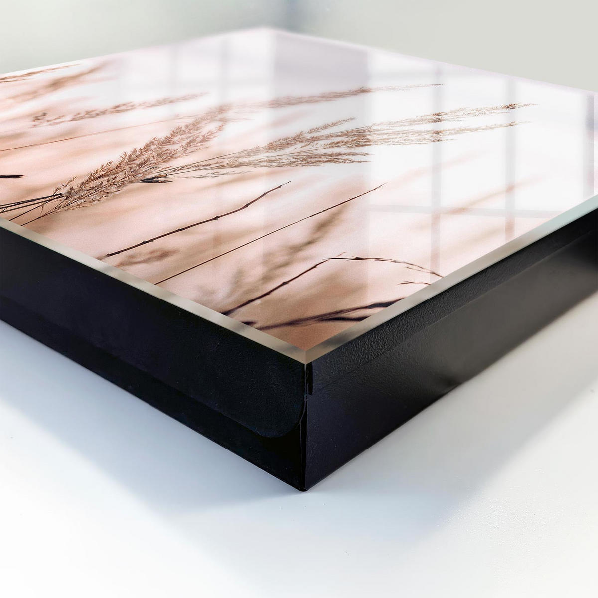 SCHLÜSSELBOX Schwarz 30x30 cm- Türöffnung nach rechts - Eleganz der Wiese - Beige, Metall (30/30/5cm) - TULUP
