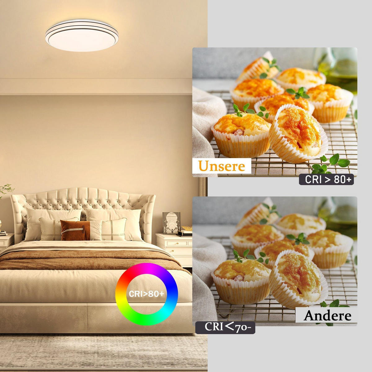 LED-DECKENLEUCHTE Anton 27/27/6 cm - Schwarz, Kunststoff (27/27/6cm) - Nettlife