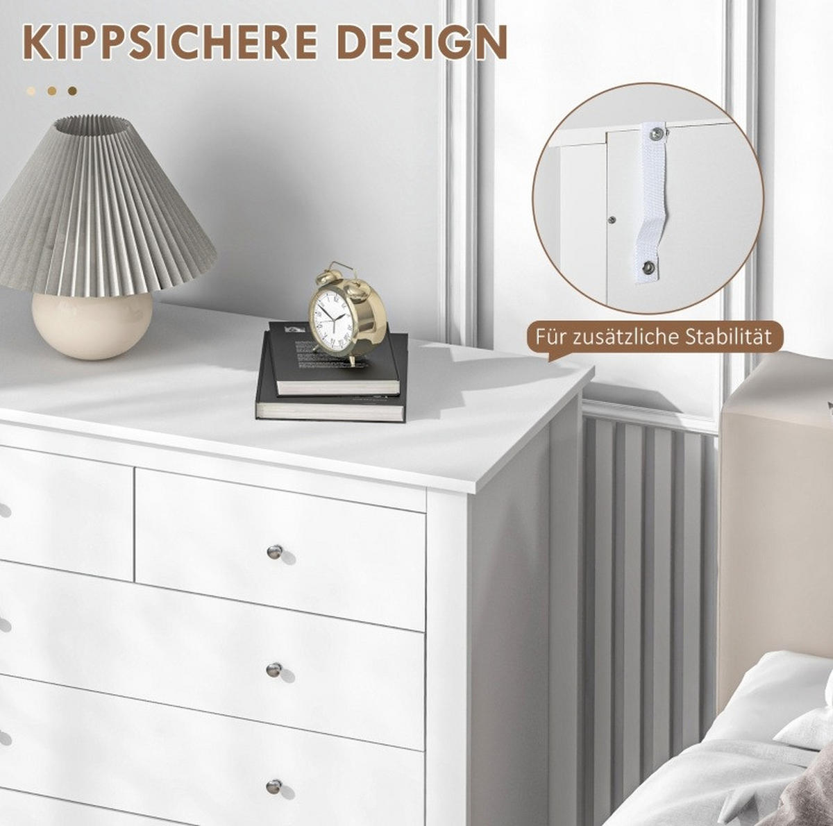 KOMMODE 79/80,5/39,5 cm Weiß aus Holzwerkstoff mit leisem Öffnen und Schließen - Weiß, Holz (39.5/80.5/79cm) - OKMYHOME