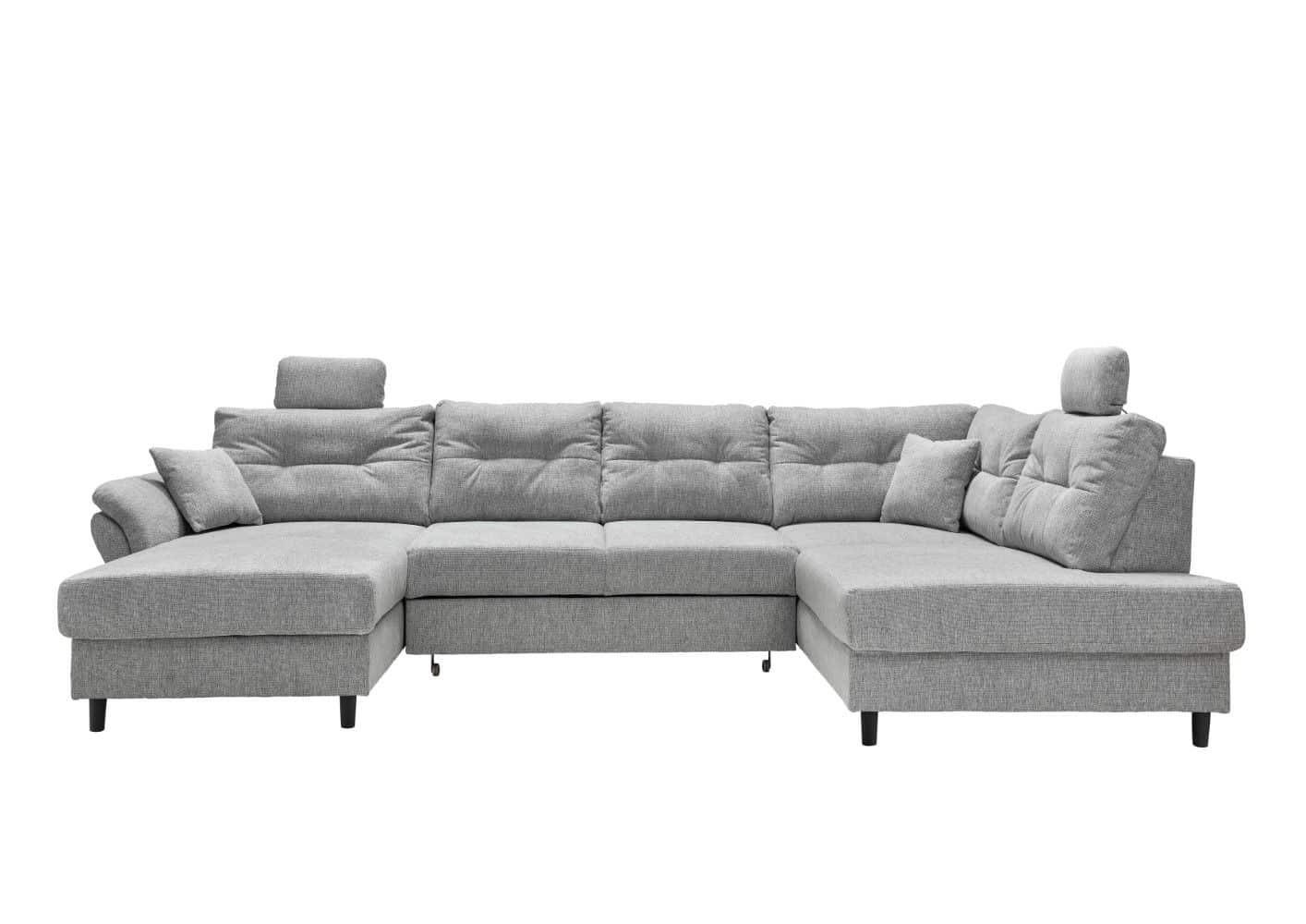 ECKSOFA Asgard U 202/326 cm Grau Monolit 84 - Apfelbaumfarben/Grau, Holz/Textil (326/93/202cm) - Eltap