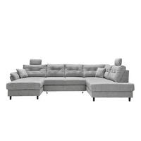 ECKSOFA Asgard U 202/326 cm Grau Monolit 84 - Apfelbaumfarben/Grau, Holz/Textil (326/93/202cm) - Eltap