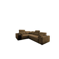 ECKSOFA Mit Schlaffunktion USB Und Verstellbarer Rückenlehne Mindy II Braun Links - Braun, Holz/Textil (219/288cm) - Kaiser Möbel