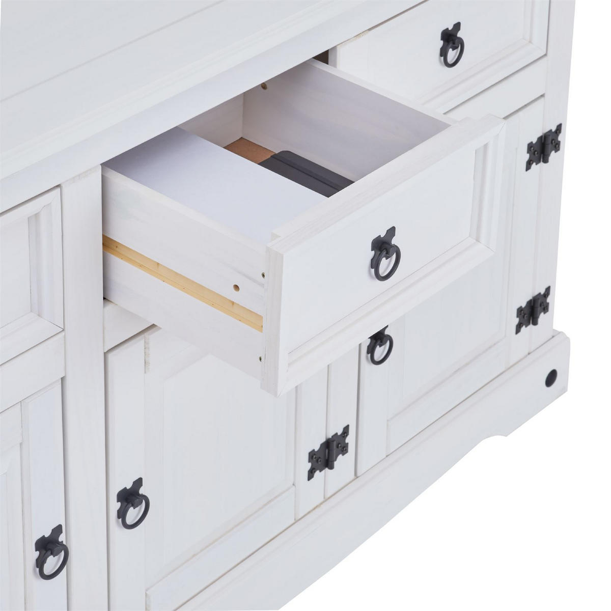 SIDEBOARD RURAL - Weiß, Holz (124/76/40cm) - CARO-Möbel