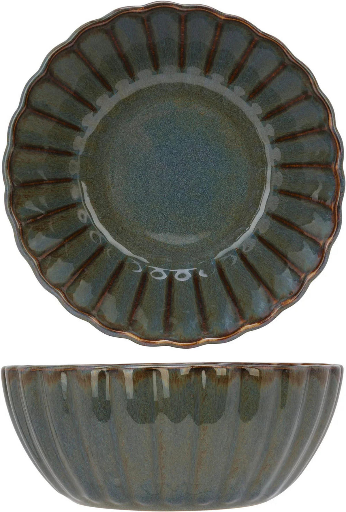 GESCHIRRSET16-TEILIG GESCHIRRSETAstera Ocean - 16-teilig / 4 Personen - 4 Speiseteller, 4 SUPPENTELLER, 4 Schalen und 4 Tassen - Blau, Keramik (2/2/1cm) - Cosy & Trendy