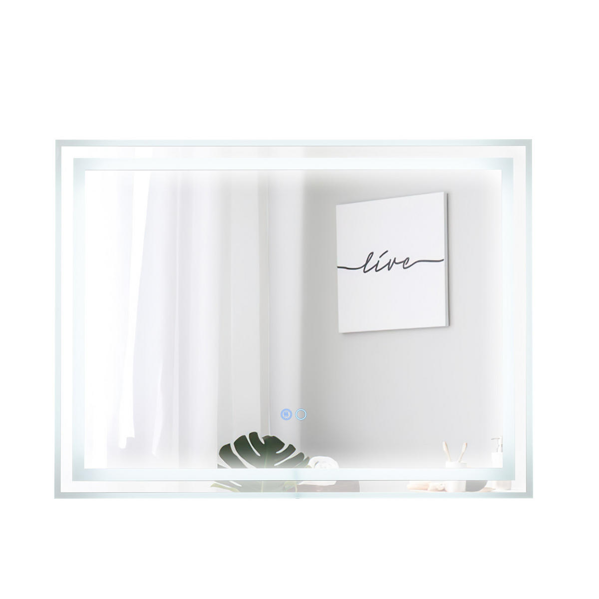 BADEZIMMERSPIEGEL Silber - Silberfarben, Glas (60/3.5/80cm) - COSTWAY