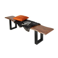 SITZBANK NOAH - Schwarz/Braun, Holz/Metall (220/47/42cm) - SAM