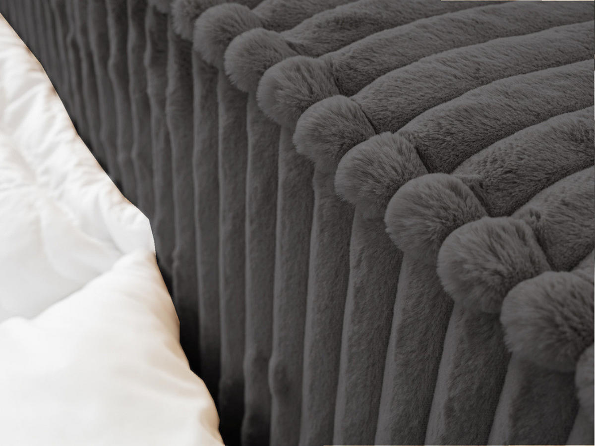 POLSTERBETT Lago 160x200 Dunkelgrau - Dunkelgrau, Textil (160/200cm) - Graingold