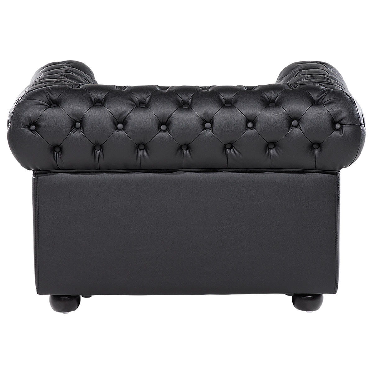 SESSEL Leder schwarz Chesterfield - Schwarz/Braun, Leder (108/70/77cm) - Beliani
