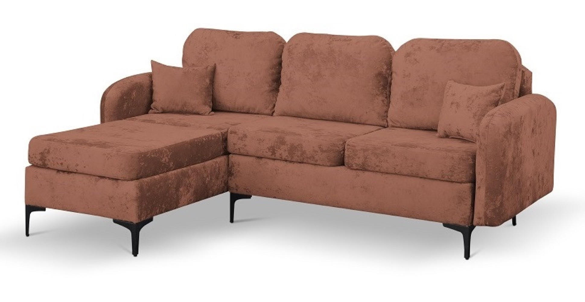 ECKSOFA Rosa VENI L Mit Schlaffunktion Links - Rosa, Textil (228/172cm) - Sepro Meble
