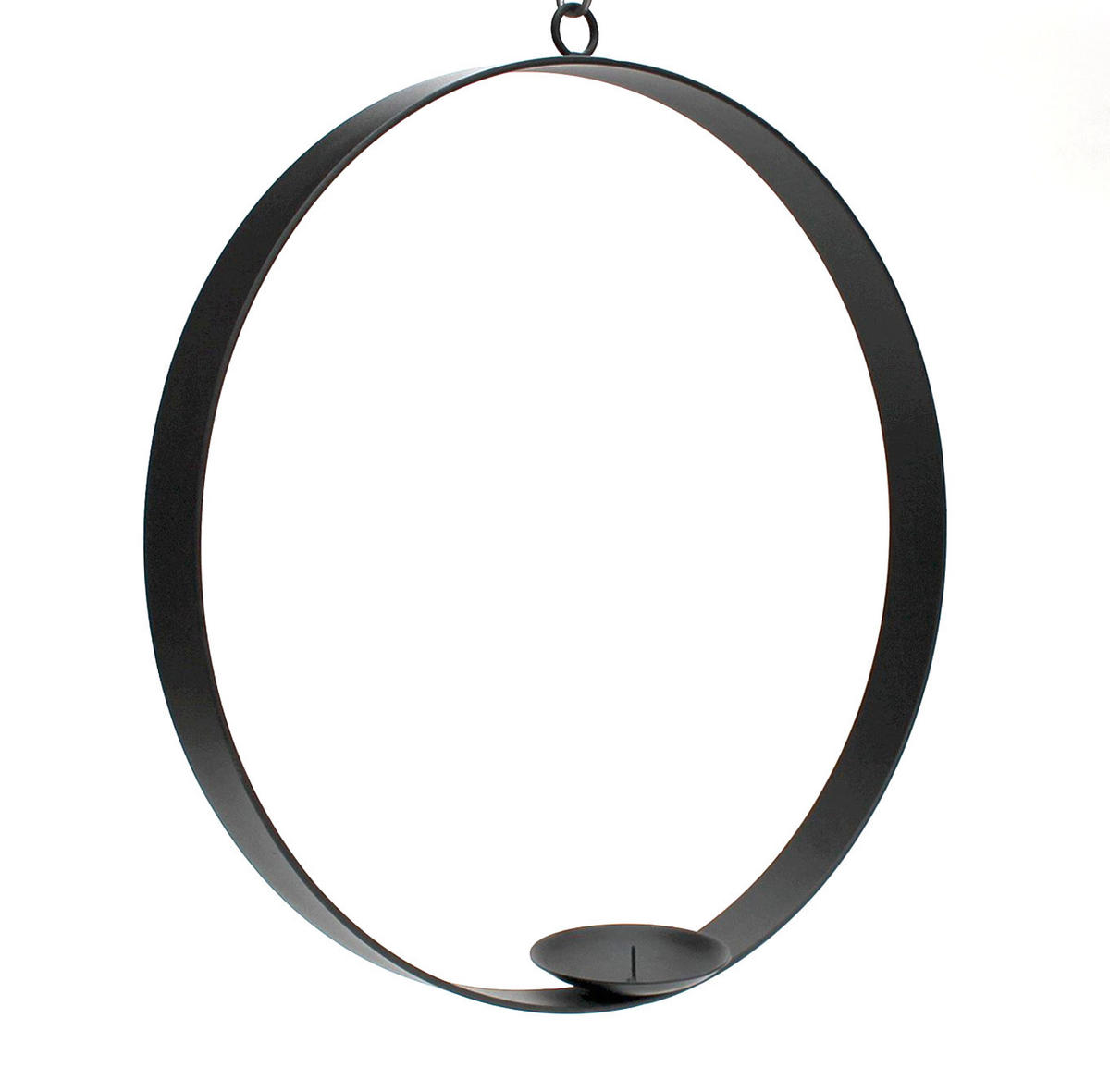 WANDKERZENHALTER rund Metall Schwarz 50 cm - Schwarz, Metall (50/50/4cm) - DanDiBo