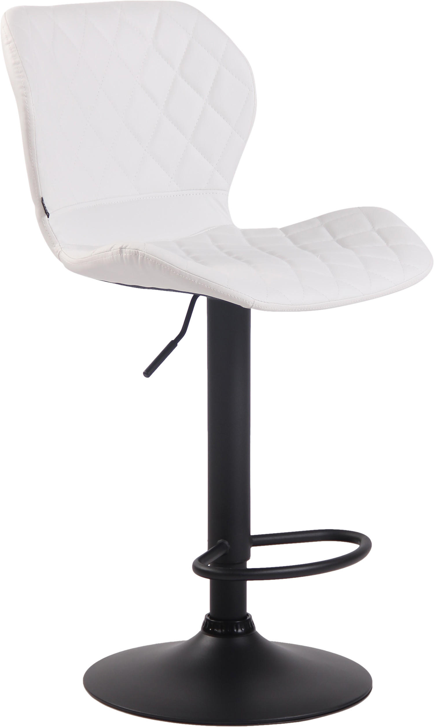 BARHOCKER Cora, Gestell schwarz, Kunstleder Weiß - Schwarz/Weiß, Kunststoff/Textil (47/100/51cm) - TPFLiving