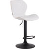 BARHOCKER Cora, Gestell schwarz, Kunstleder Weiß - Schwarz/Weiß, Kunststoff/Textil (47/100/51cm) - TPFLiving