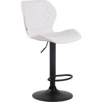 BARHOCKER Cora, Gestell schwarz, Kunstleder Weiß - Schwarz/Weiß, Kunststoff/Textil (47/100/51cm) - TPFLiving