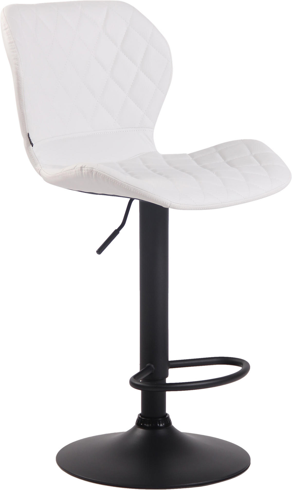 BARHOCKER Cora, Gestell schwarz, Kunstleder Weiß - Schwarz/Weiß, Kunststoff/Textil (47/100/51cm) - TPFLiving