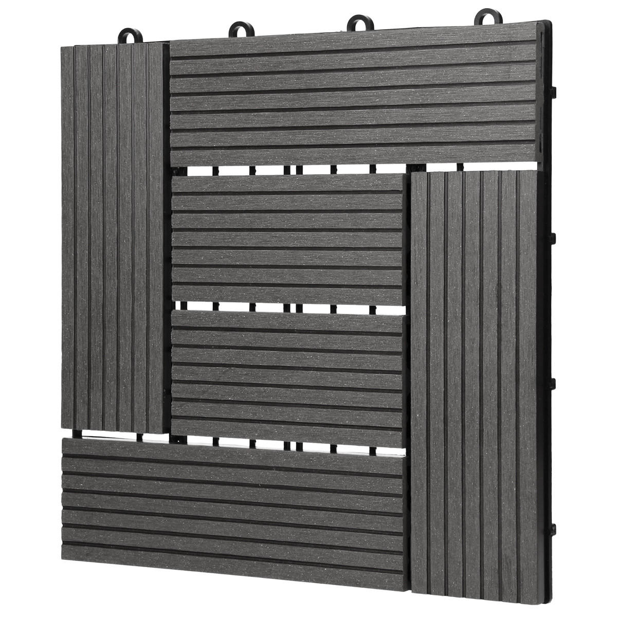 TERASOVÁ DLAŽBA Anthracite 11 kusů - antracitová, kompozitní dřevo (30/30/2cm) - ECD-Germany