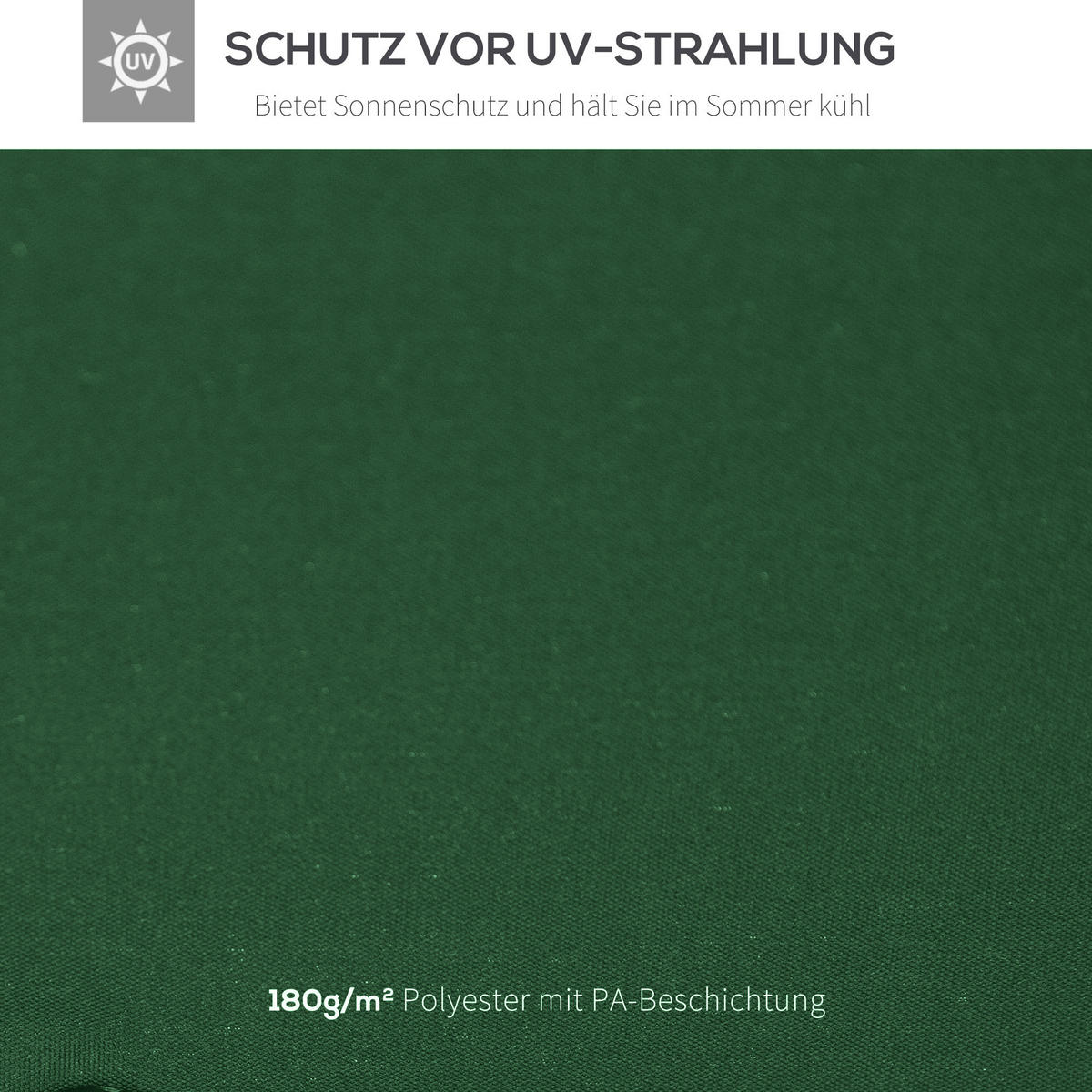 OUTSUNNY Ersatzdach für Pavillon 3x3 m, wasserabweisendes Pavillondach aus Polyester für Gartenpavillon und Partyzelt, Dunkelgrün - Grün, Textil (300/18/300cm)