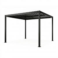 PERGOLA Corfu Schwarz 3 x 3 m Aus Aluminium - Schwarz, Metall (300/236/300cm) - Concept Usine