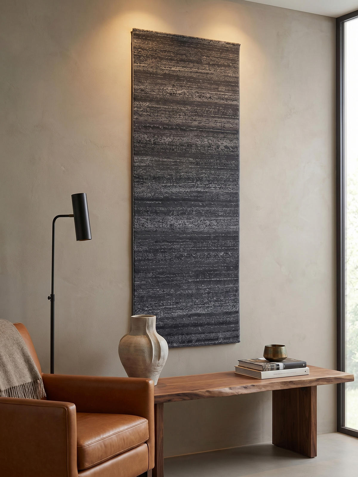 KURZFLORTEPPICH INN, einfarbig, Grau, 80 x 300 cm - Grau, Textil (80/300cm) - KADIMA DESIGN