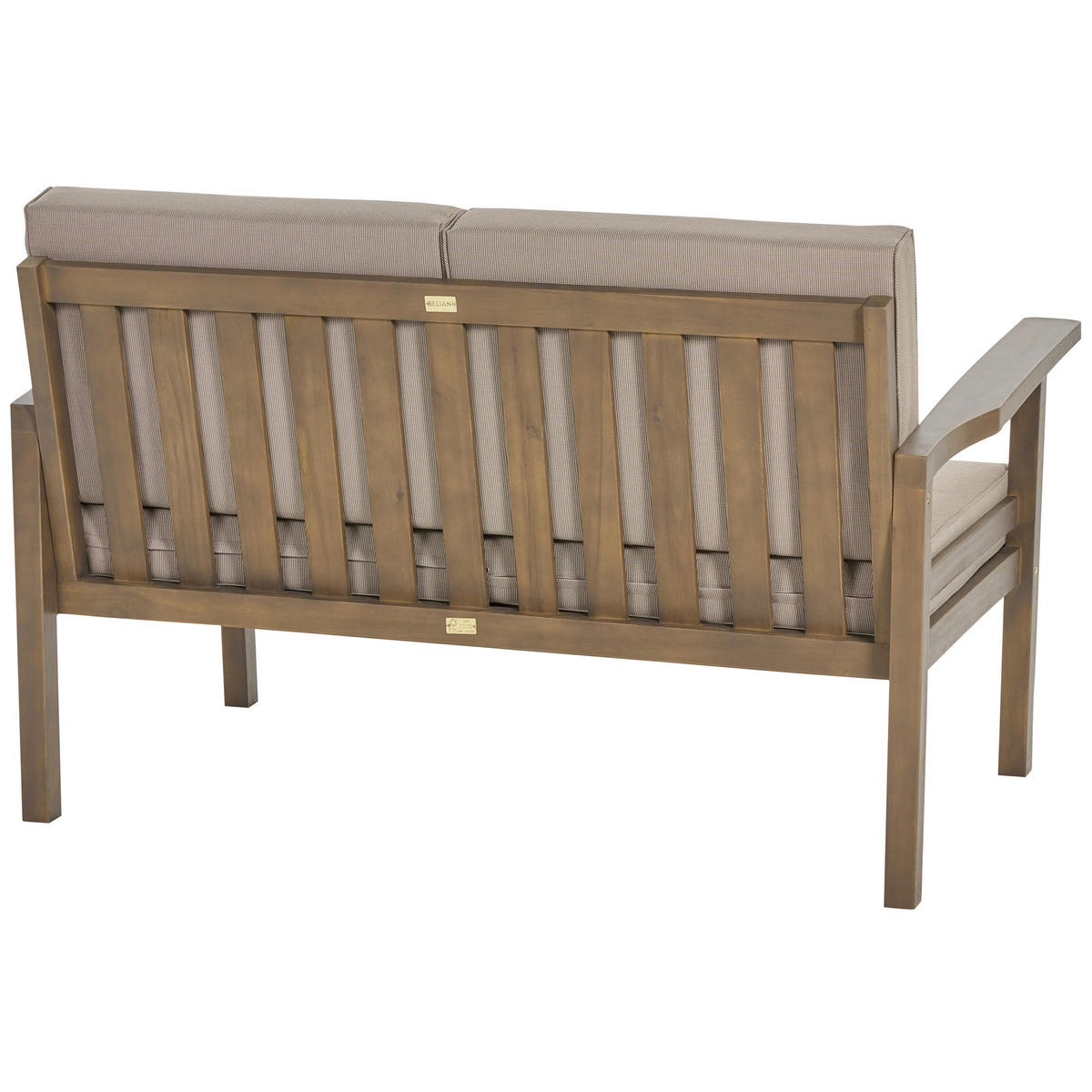 4-SITZER LOUNGE SET zertifiziertes Holz dunkelbraun Manila - Taupe/Dunkelbraun, Holz - Beliani