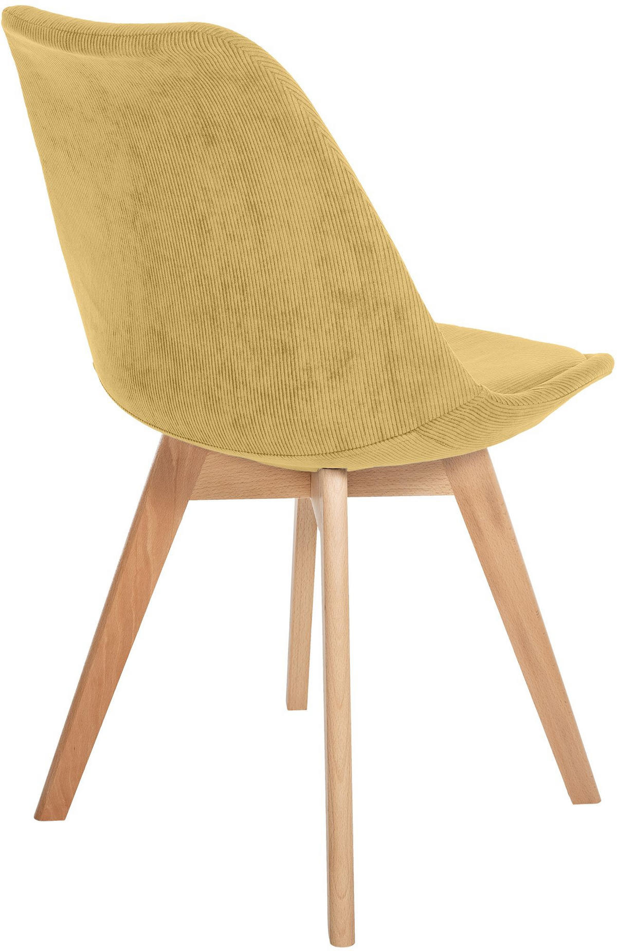 STUHL Cord Gelb - Eukalyptusholzfarben/Gelb, Holz/Textil (49/83/50cm) - CLP