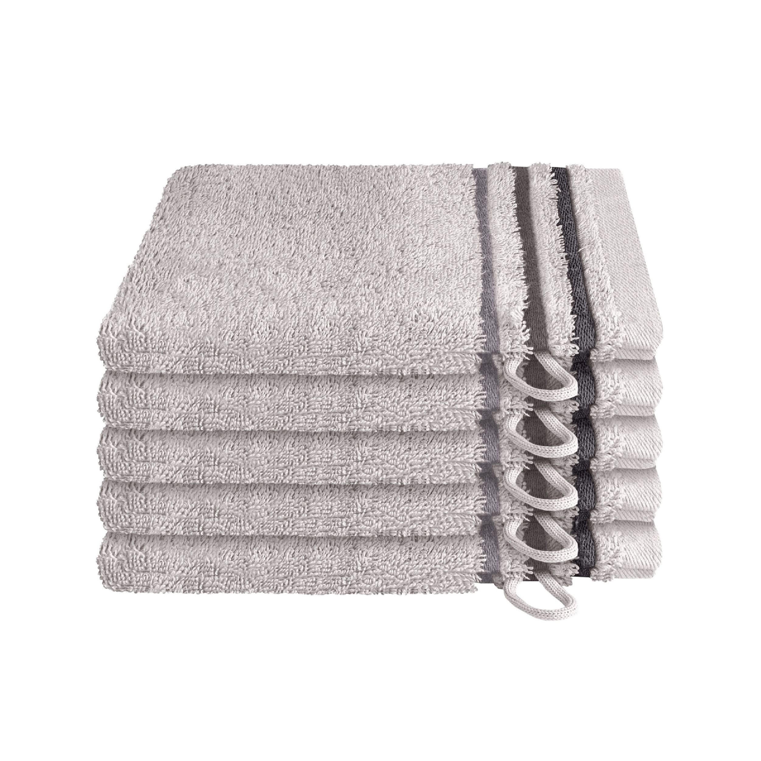 WASCHHANDSCHUHSET Skyline Color - 5-teilig - 16x22 cm - Hellgrau - Hellgrau, Textil (16/22cm) - SCHIESSER