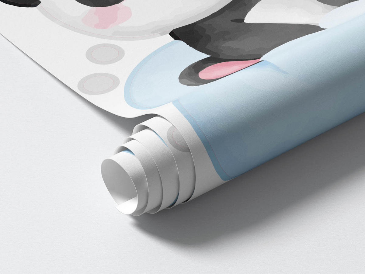 WANDAUFKLEBER 130x183cm - Pandabären - Multicolor, Kunststoff (130/183/0.1cm) - Wallfluent