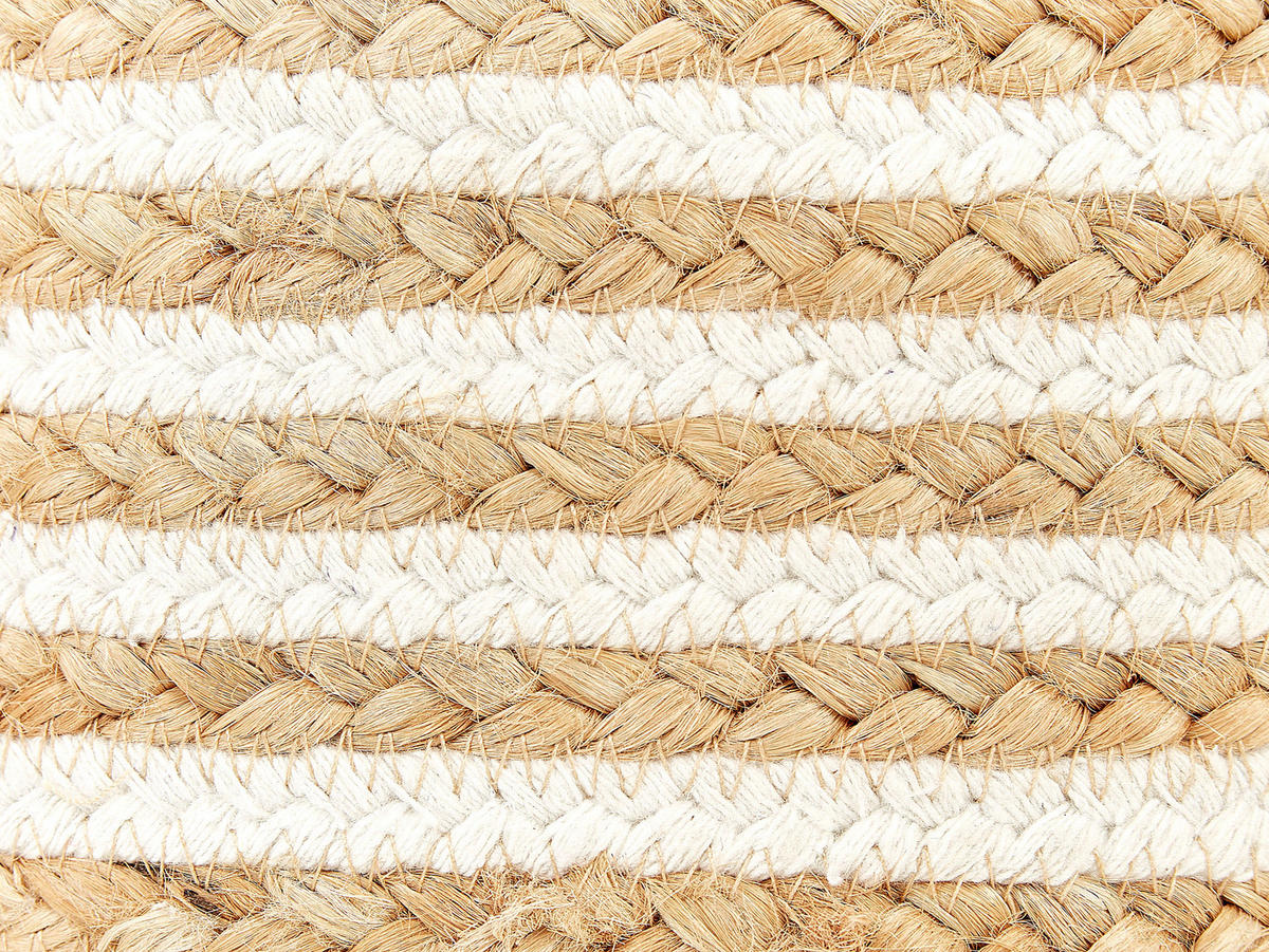 POUF Beige Resafa - Beige/Weiß, Naturmaterialen (40/40/40cm) - Beliani