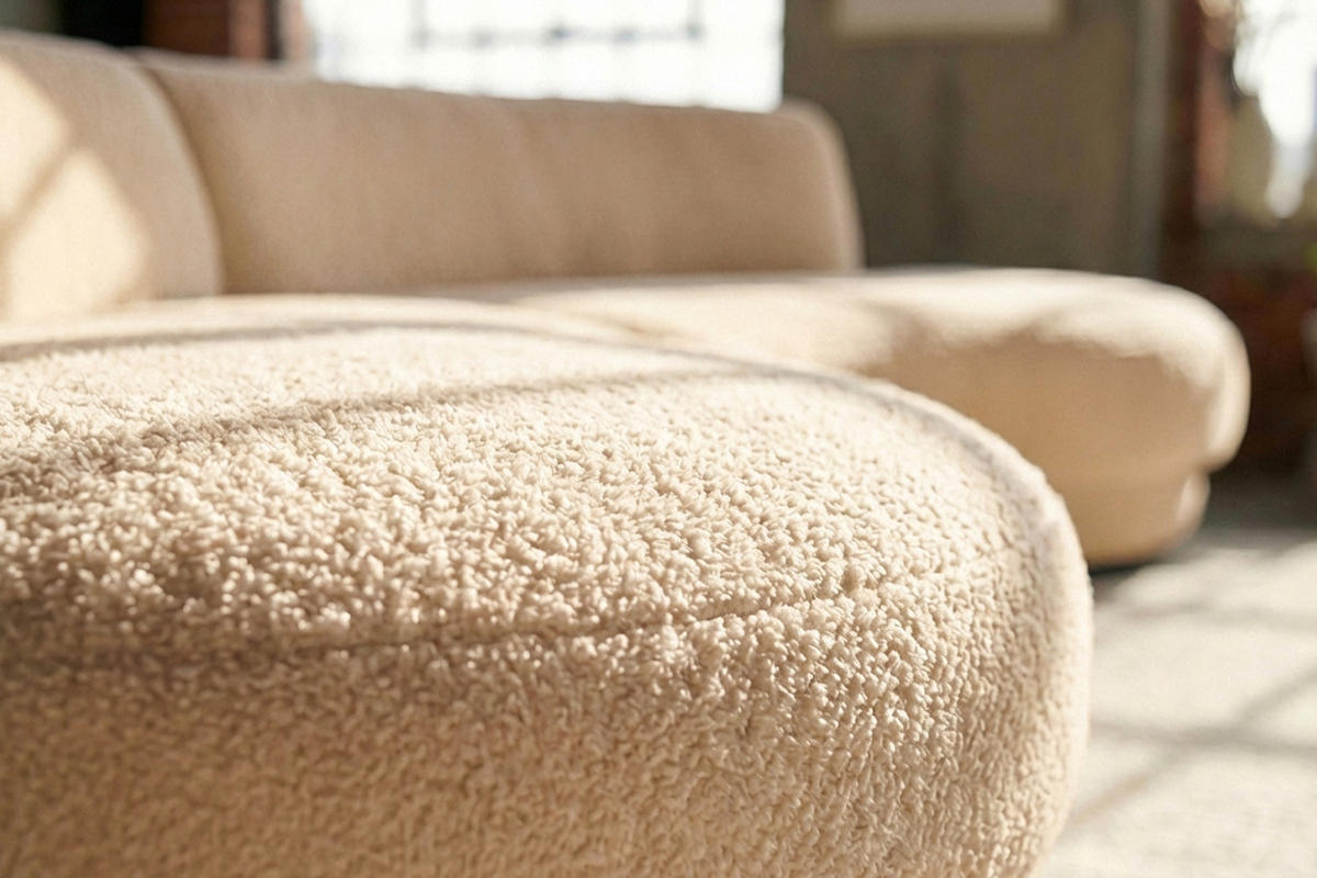 BIG SOFA PADANA Cremeweiß Flachgewebe - Creme/Schwarz, Kunststoff/Textil (410/86/166cm) - KAWOLA