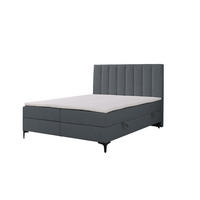 BOXSPRINGBETT SERANO mit Topper und Bettkasten, Grau, 200x200 cm - Grau, Textil (200/200cm) - KS Home Concept