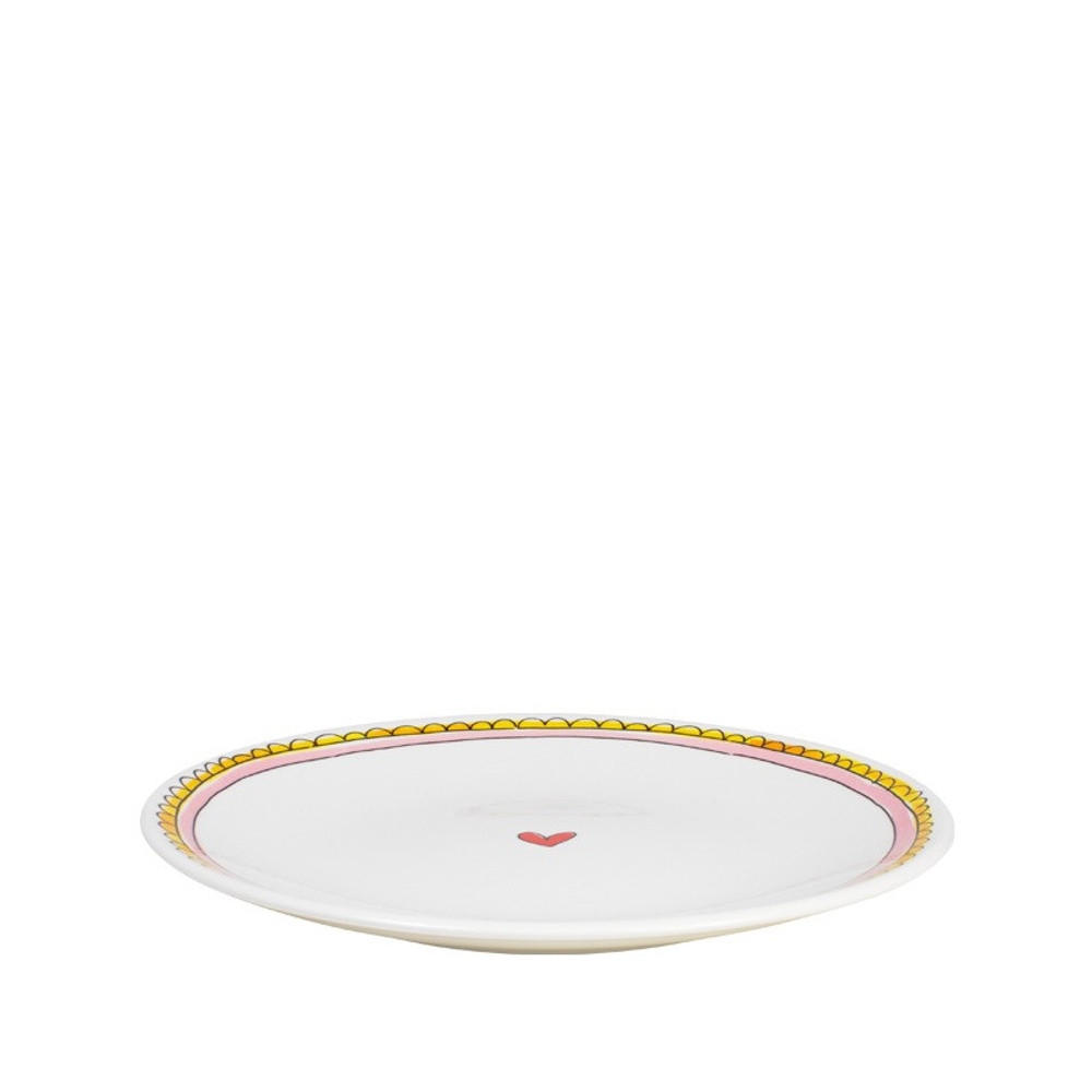 FRÜHSTÜCKSTELLER Herz in Rosa - 22cm - Multicolor, Keramik (21.8/21.8/2.5cm) - Blond Amsterdam