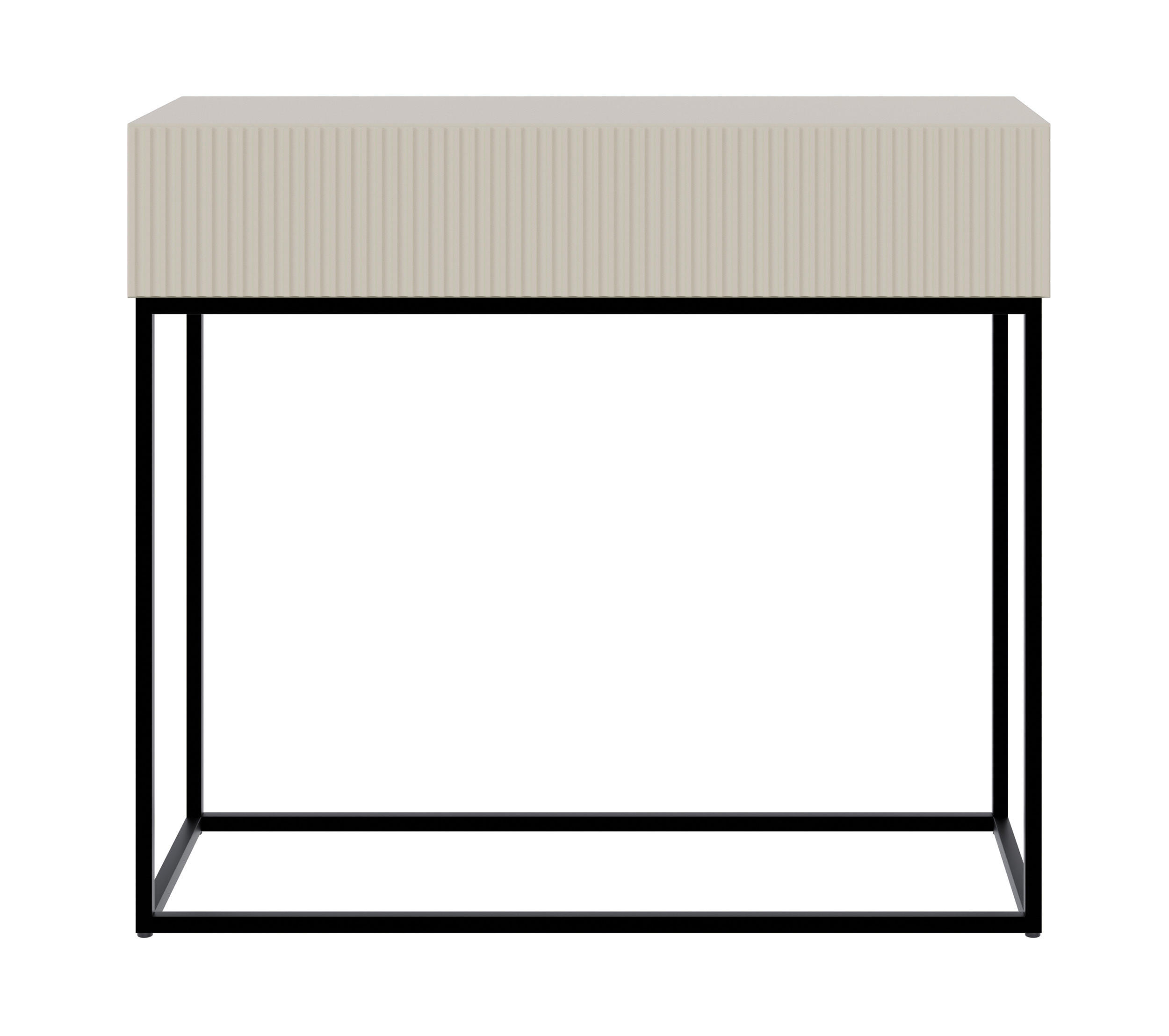 KONSOLENTISCH Veldio Graubeige mit schwarzen Beinen 90 cm - Greige/Schwarz, Holzwerkstoff/Metall (35.6/90/79cm) - Selsey