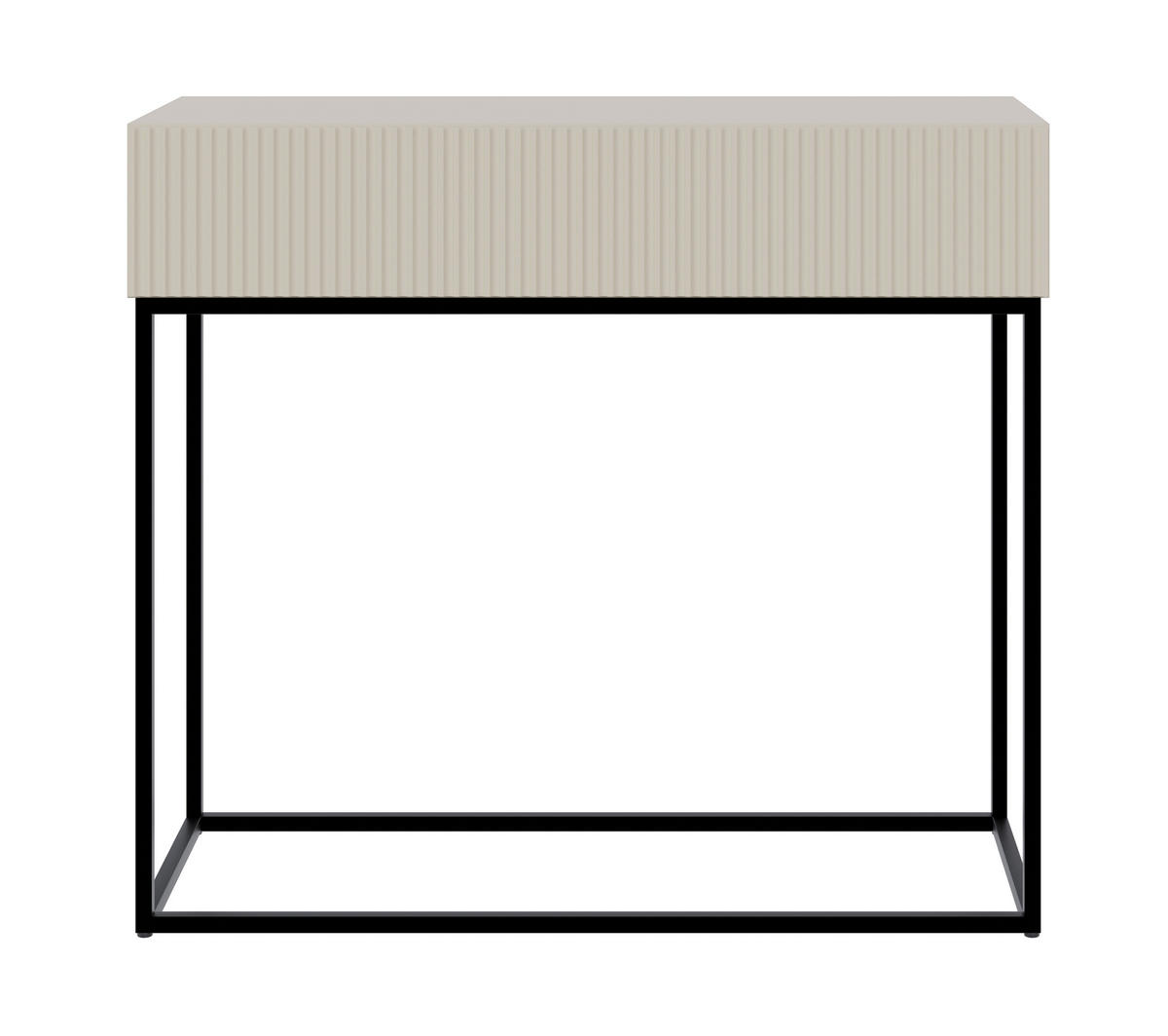 KONSOLENTISCH Veldio Graubeige mit schwarzen Beinen 90 cm - Greige/Schwarz, Holzwerkstoff/Metall (35.6/90/79cm) - Selsey