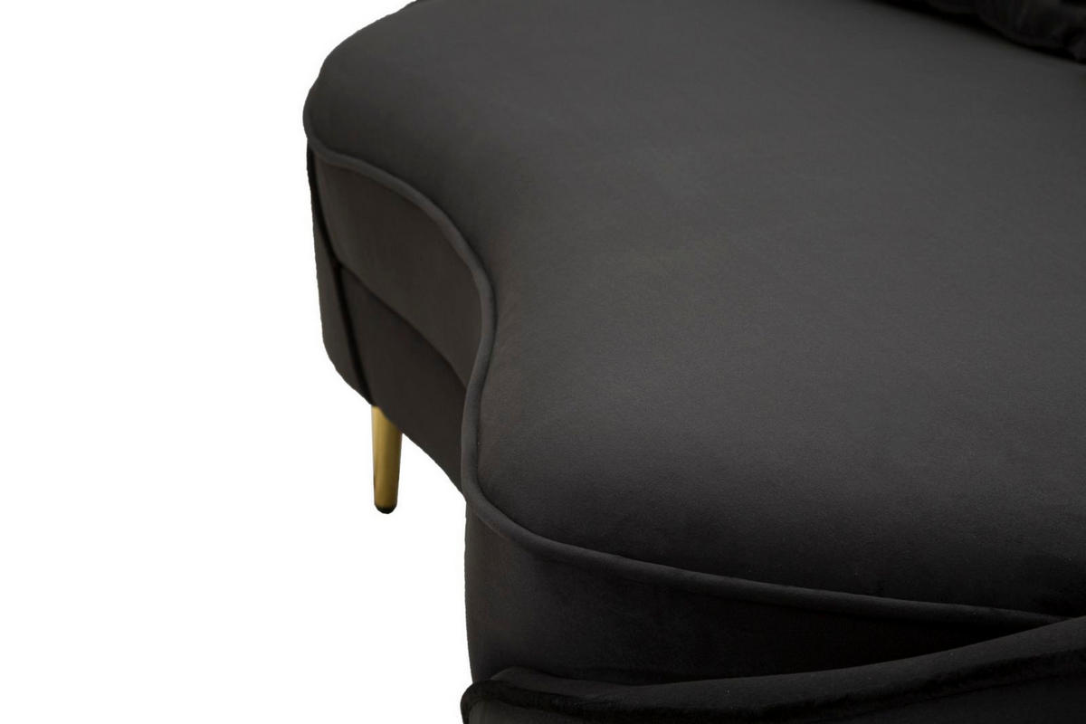 3-SITZER Sofa gepolstert Oslo - Schwarz - Schwarz, Holz/Kunststoff (84/68/185cm) - Pasmara