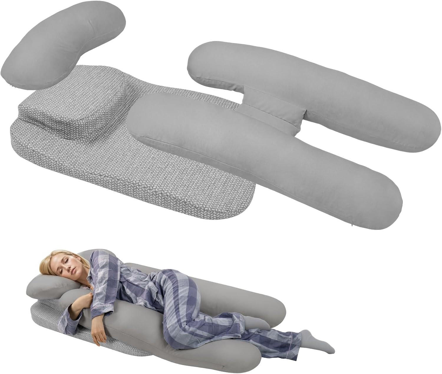 SEITENSCHLÄFERKISSEN Grau - Grau, Textil (68/136cm) - Vercart