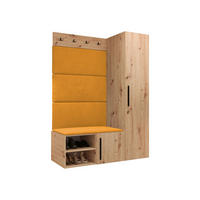 GARDEROBEN-SET Medi II - Schwarz/Orange, Holzwerkstoff/Kunststoff (40/191/50cm) - MIRJAN24